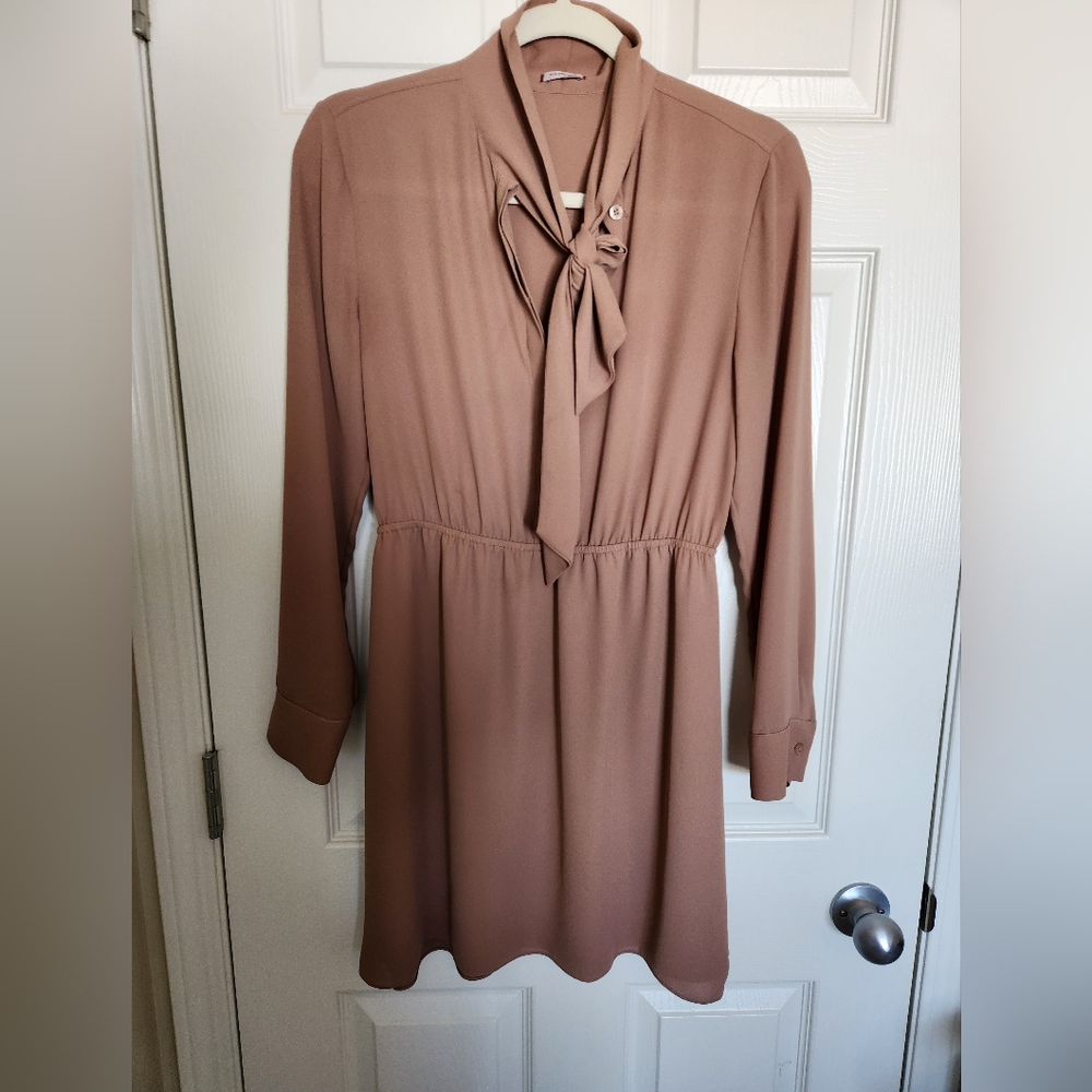 Sunday Best Long Sleeve Neck Tie Dress
